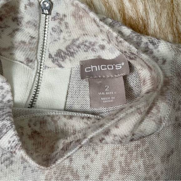 Chico’s python print zip back sweater - Picture 6 of 8